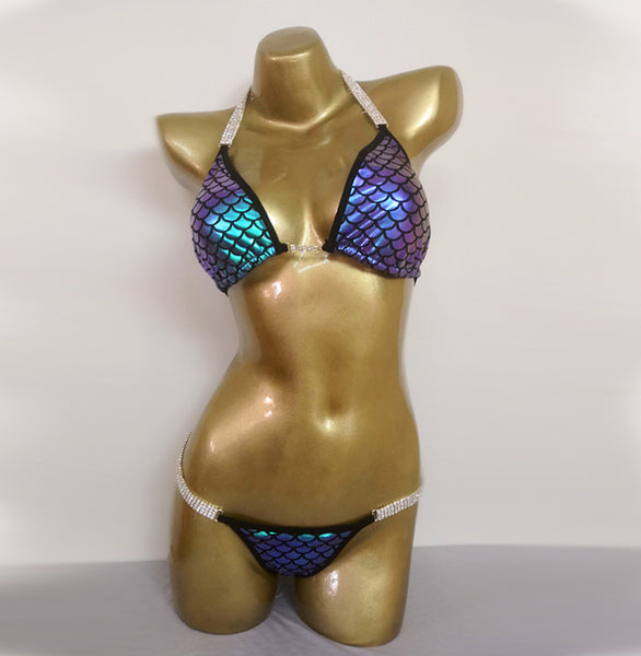 Mermaid Print NPC/IFBB/WBFF Practice Posing Competition Suit - Bikini Top
